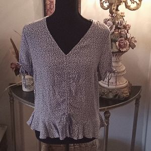 H and M Womens Top Size 6 Color Blue and White